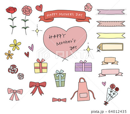 母の日の手書き線画イラスト素材セットのイラスト素材75032364- PIXTA