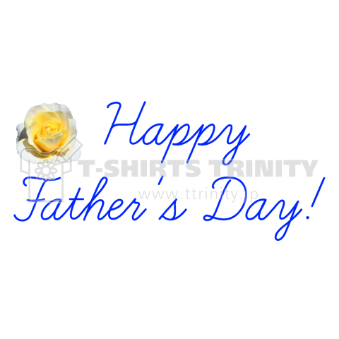 かわいい手描きの花束と父の日の文字デザイン：イラスト無料