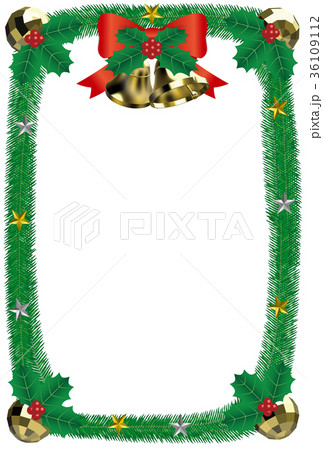 クリスマス用縦フレーム＿イエローイラスト - No: 631742無料イラスト・フリー素材なら「イラストAC」