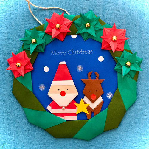 折り紙の「クリスマスリース」の簡単な作り方手作りのクリスマス飾り – 折り紙オンライン