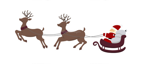 クリスマスに参上、サンタとトナカイの無料イラスト１商用可のイラスト素材集 – フリー素材BEZYBOX