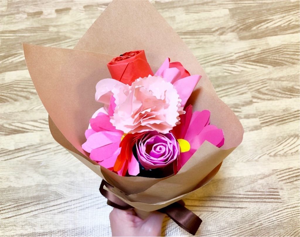 折り紙 かわいい☆花束の作り方 Origami bouquet お花のおりがみ
