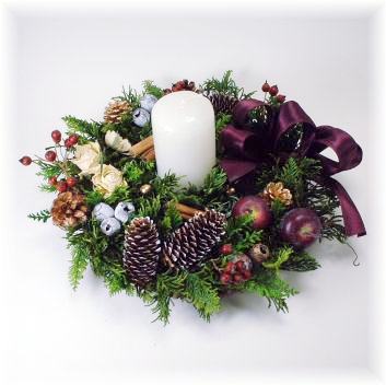 クリスマス・3点セット キャンドル・生花リース・プレートのセット 自然の香りと灯りに癒されて ドライになるよ～ リース hananiwa+plus通販 10603374Creema クリーマ