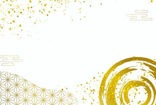 年賀状 お正月のフレーム 透過PNG ：イラスト無料