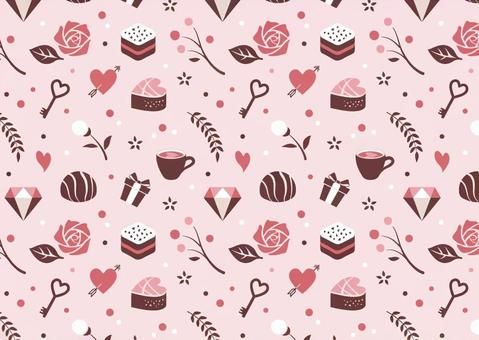 バレンタインをイメージしたオシャレな背景フレーム 3：1 のイラスト素材227412107- イメージマート