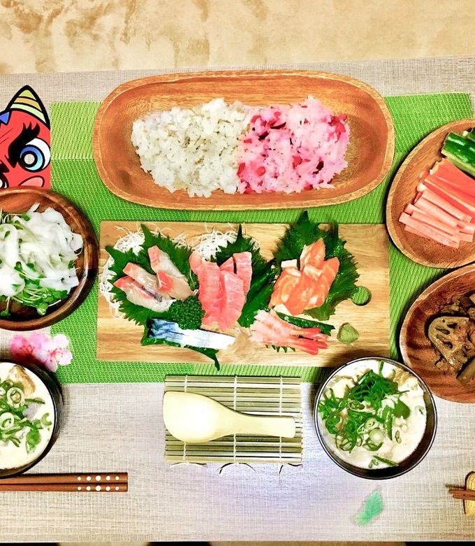 簡単、美味しい7品 4人家族の晩御飯 ヘルシーレシピ 家族で節分パーティー 恵方巻き イワシのつみれ節分汁 魔除け汁普段の献立にも！ -YouTube