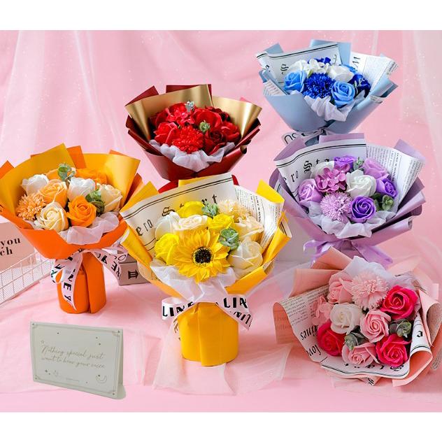 フラワーギフト・ラッピング付日比谷花壇 おまかせ花束「ピンク系」 TH1628 直送品- アスクル