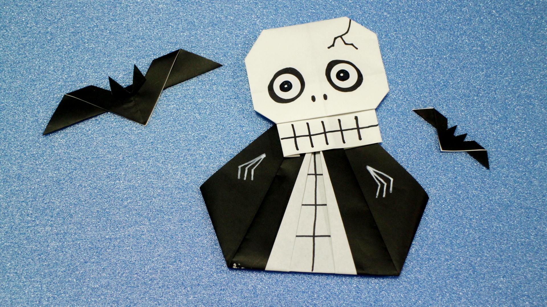 折り紙 ハロウィン 骸骨 がいこつ どくろ 簡単 かんたん 折り方 作り方 おりがみ ハロウィーン 可愛い かわいい