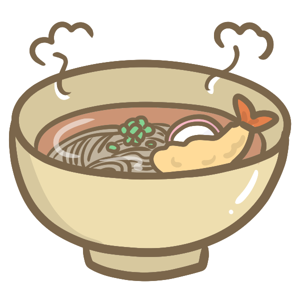 ほかほかの年越しそばのイラスト - ONWAイラスト