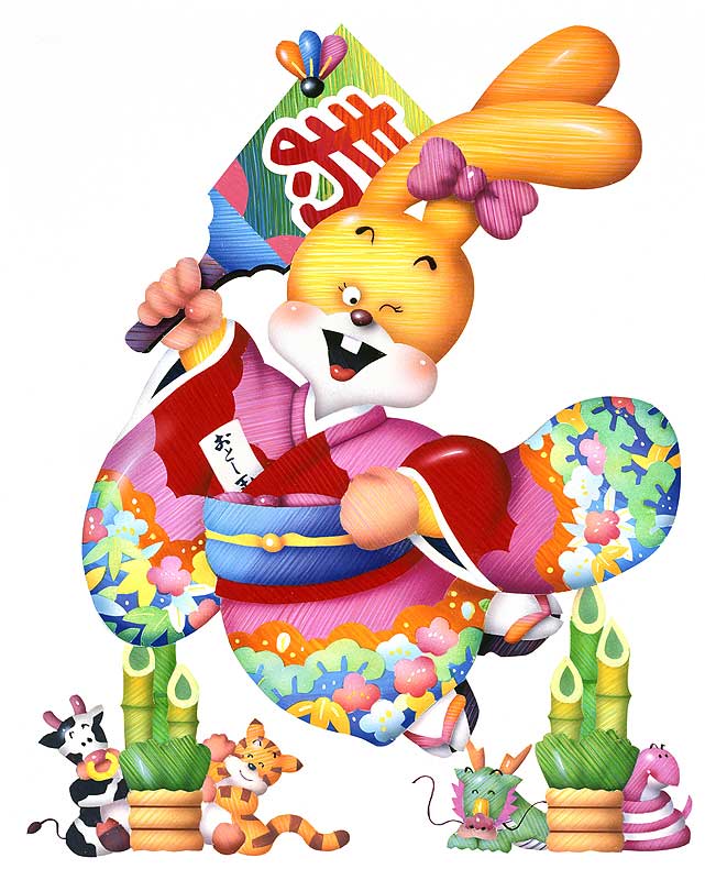 北大阪店 1月の撮影スペース『お正月』うさぎ専門店 Lapin House