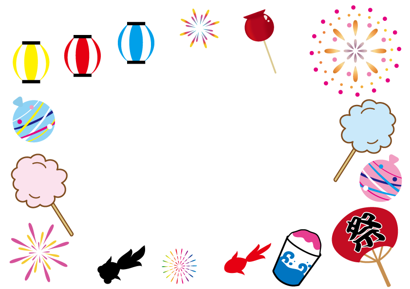 提灯のイラストの夏祭りポスターの無料ポスターテンプレート 14810 - デザインAC