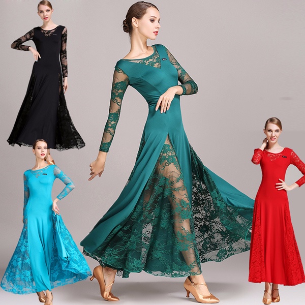 社交ダンスドレス ダンス衣装 発表会 ステージ衣装 モダンドレス スカート 競技用 デモ用