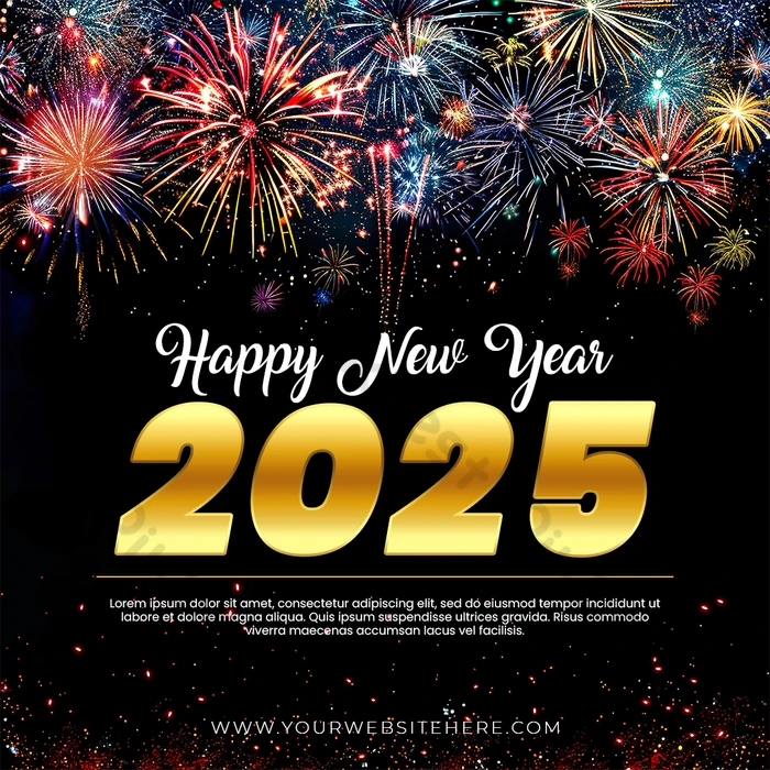 2025 新年あけましておめでとうございますお祝い投稿 フリー素材PSD無料ダウンロード - Pikbest