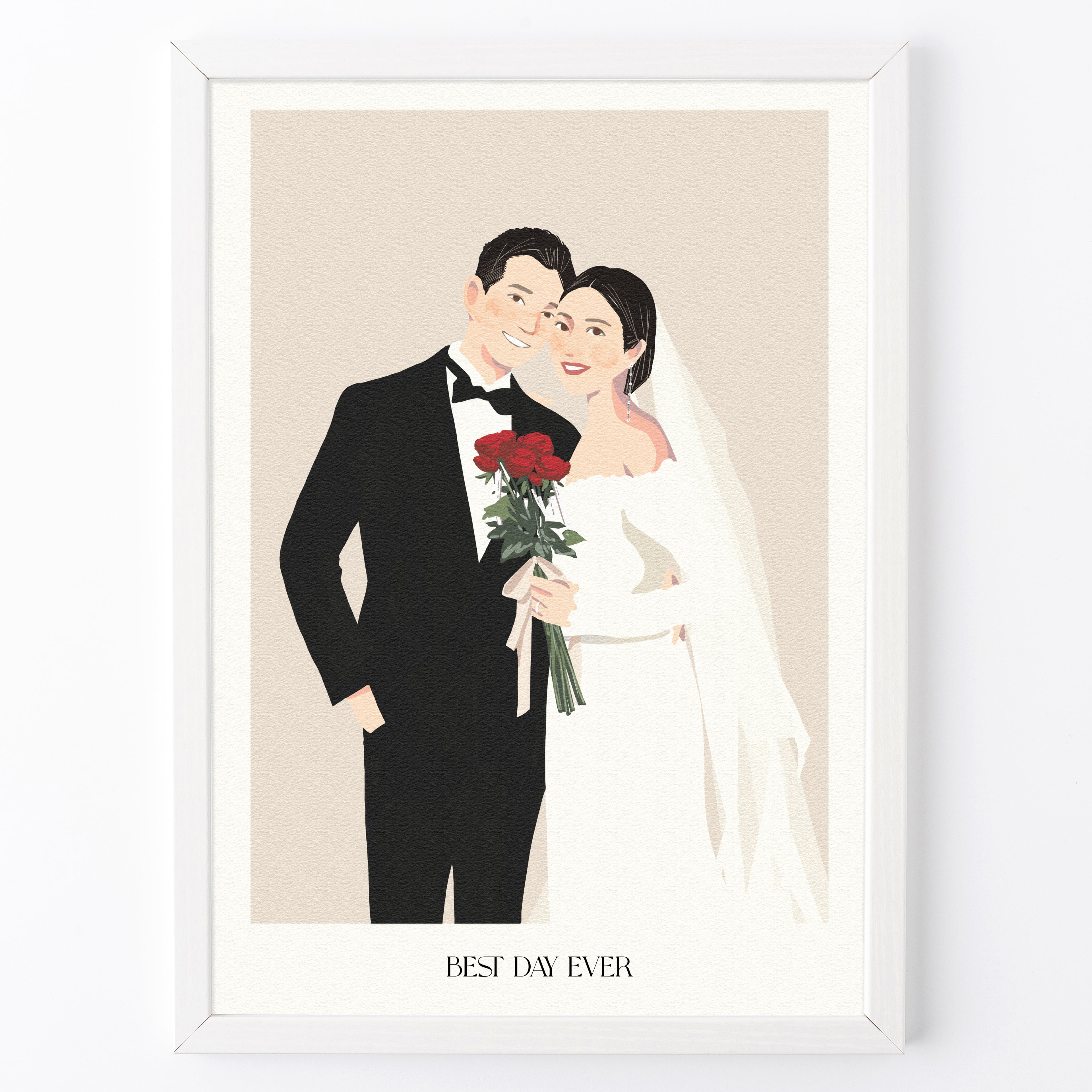 結婚式で目を引く似顔絵ウェルカムボード ぽん太 結婚式 ウェディング ボード ウェルカムボード サンクスボード 写真から似顔絵 贈り物 ギフト 贈呈用おすすめ 喜ばれる サプライズ 新郎 新婦 友人 両親 結婚祝い 男性 女性 友達 友人 上司 先輩 同僚似顔絵おむすび