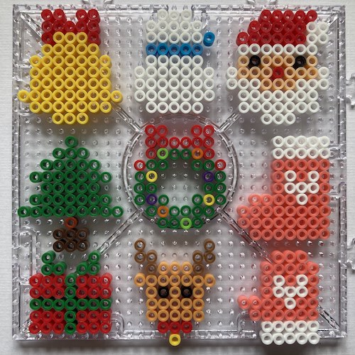 アイロンビーズ サンタ！雪の結晶！ナイトメア！ツリー！☆クリスマス図案まとめ☆ - ぬんびりぶろぐ