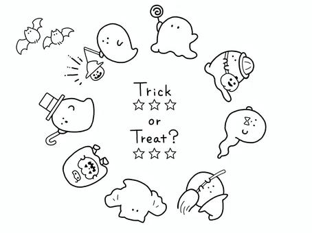 おばけぬりえイラスト無料イラスト・フリー素材なら「イラストAC」