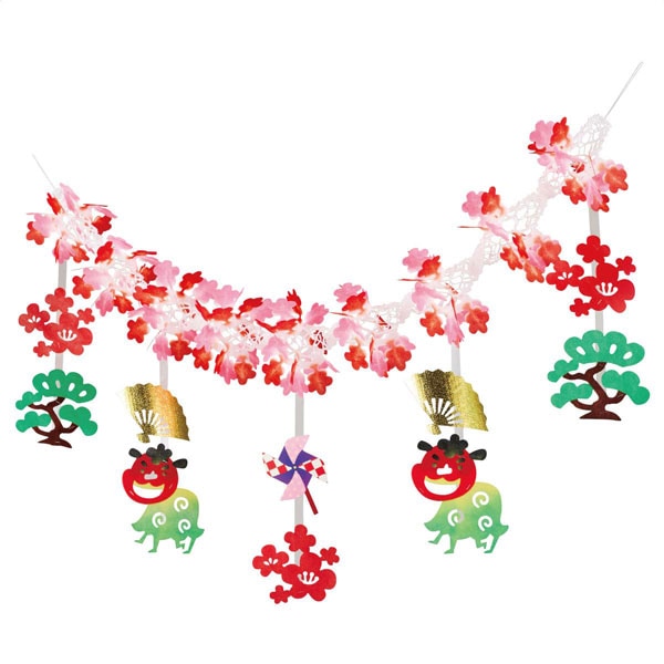 dショッピング ガーランド お正月飾り おしゃれ 飾り付け かわいい prefer fuku 新年 年賀状作り ニューイヤー お正月 パーティーデコレーションカテゴリ：の販売できる商品節句＆ギフト専門店 ぷりふあ人形238glnd-shogatsu ドコモの通販サイト