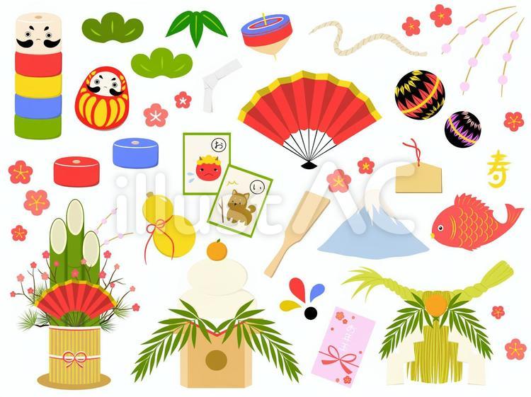 しめ飾り しめ縄 のフレームの水彩イラスト水彩の挿し絵屋さん