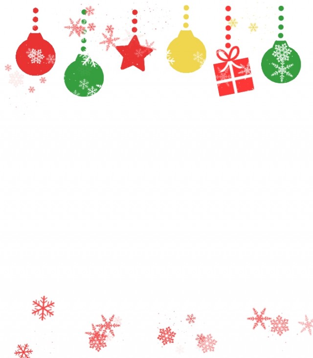 クリスマス・靴下とオーナメントの上下フレーム飾り枠イラスト無料イラスト かわいいフリー素材集 フレームぽけっと