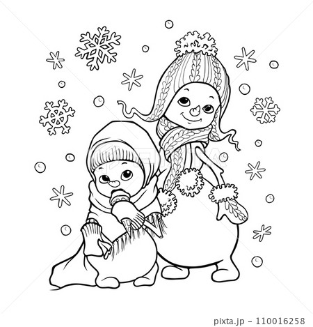 雪だるまぬりえのベクトル - 無料の高品質ベクトルを Freepik からダウンロードFreepik