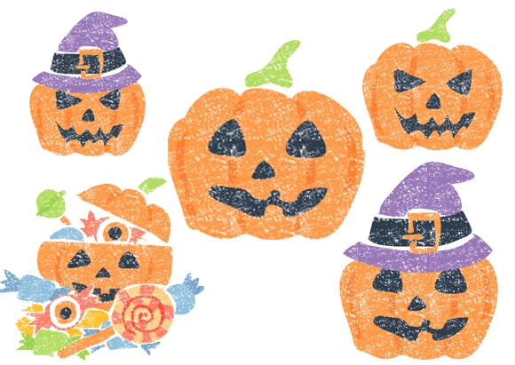 ハロウィンのお菓子セットイラスト無料イラスト素材素材ラボ