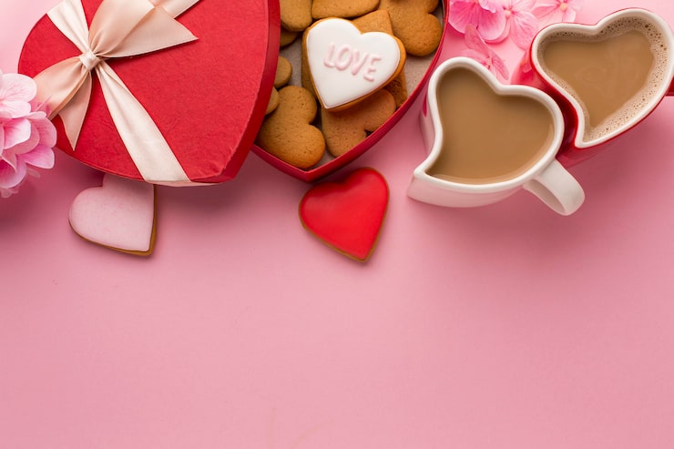 フリーイラストハート型のチョコレートのバレンタインデー背景パブリックドメインQ：著作権フリー画像素材集