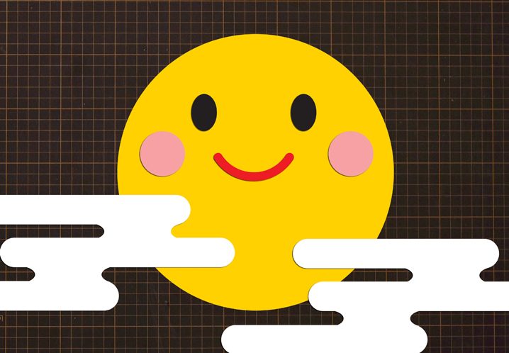 無料ダウンロード型紙で「お月見うさぎ」の壁面飾りを作ってみた！ 十五夜 秋 満月 ９月 保育園 幼稚園 介護施設 デイサービス 壁面装飾 製作壁面 飾り型紙工房