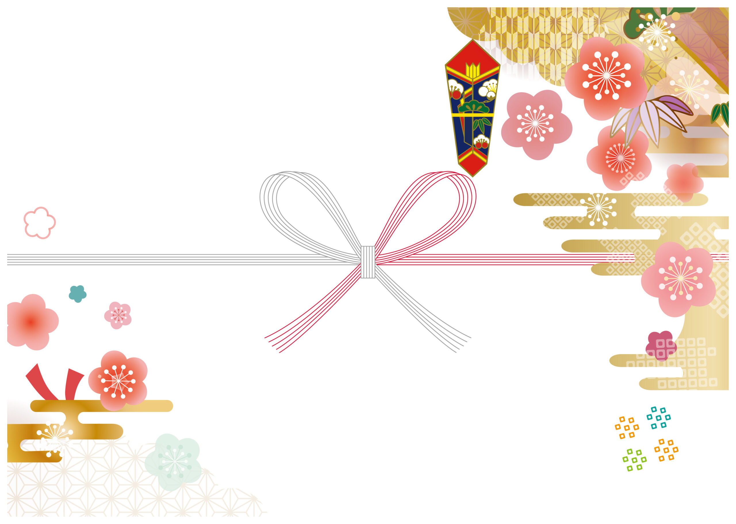 熨斗の無料テンプレート年賀状2026無料午年の年賀状テンプレートと馬のイラスト年賀状 でざいんばんく