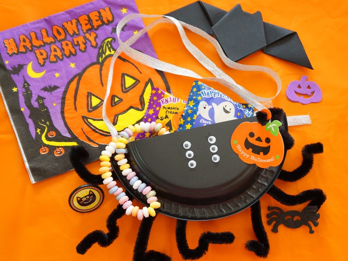 紙コップのハロウィンバッグの作り方 簡単でかわいいカボチャとネコ