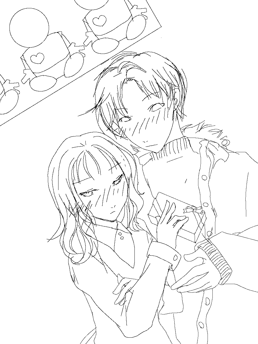 バレンタインのぬりえ 幼児用 3～5歳 無料ダウンロード学習プリント.com