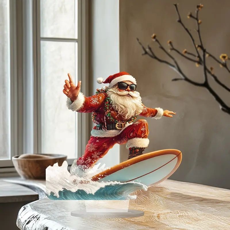 クリスマスオーナメント santa サーフィン ハワイアンサンタオーナメント am-4HIP6601-SURFING一年中クリスマスの