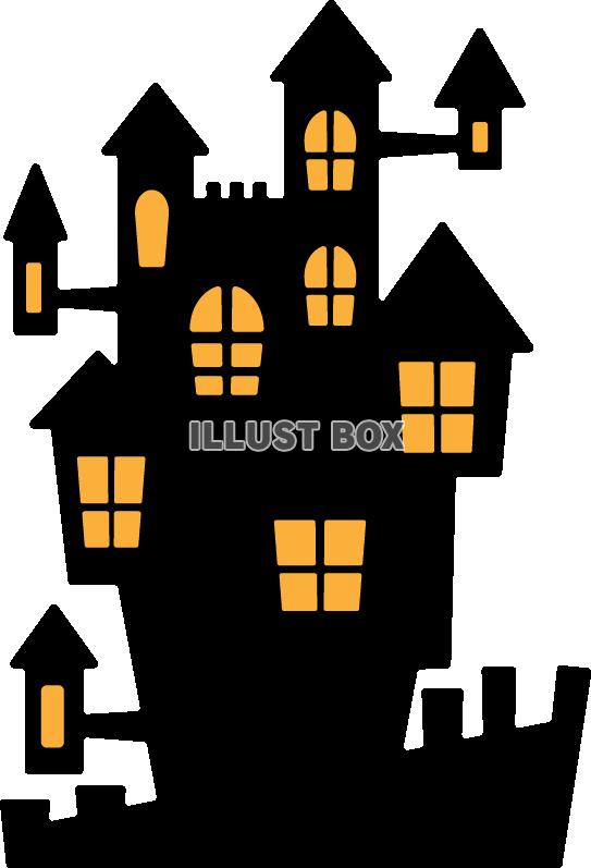 洋風の城のシルエット - かわいいフリーイラスト素材集 ぴくらいく 商用利用可