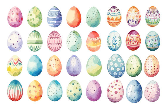 HAPPY EASTER」の文字とイースターエッグのイラスト無料のフリー素材 イラストエイト