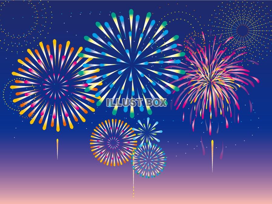 花火のイラスト「ウサギとクマの花火大会」かわいいフリー素材集 いらすとや