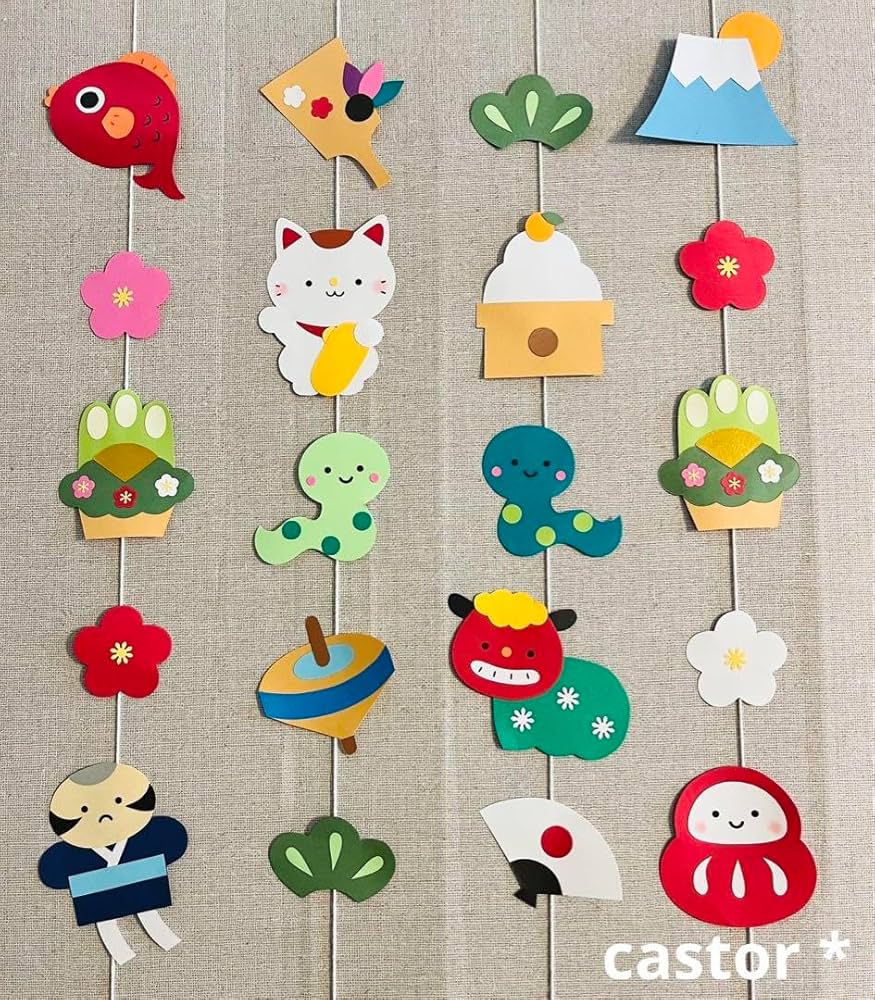 誕生日をポップに飾る折り紙ガーランドの作り方 無料テンプレート