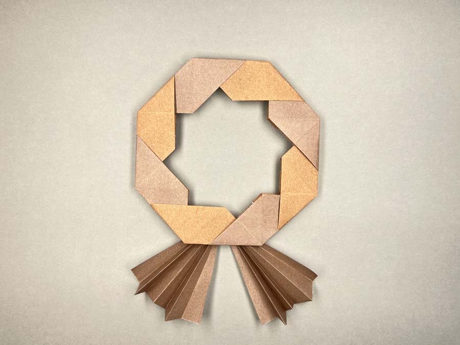 折り紙 しめ飾り お正月 リース – ちゃちゃ子の工作折り紙モンスタ