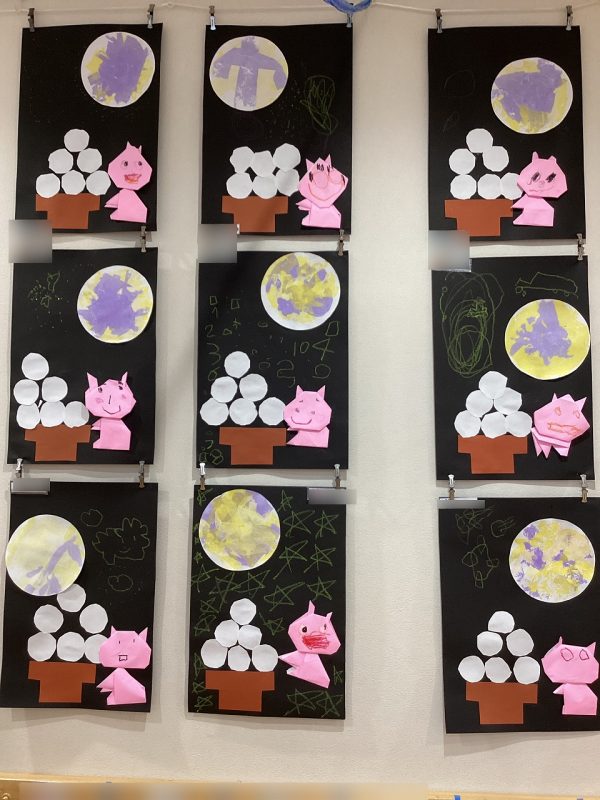 各クラスのお月見製作」にじいろ保育園ブログ