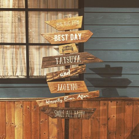 結婚式DIY ウェルカムスペースに置くウェルカムサインデザイン