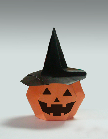 Origami Pumpkin Tutorial 折り紙２枚でパンプキンができます