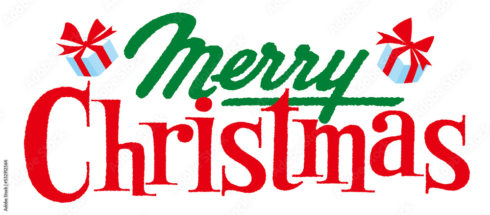 手書きのオシャレなメリークリスマスのロゴ文字 青と赤 2色のイラスト素材70684509- PIXTA