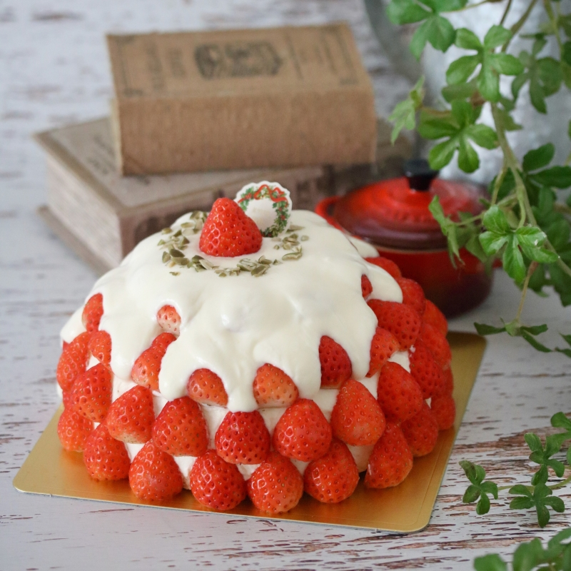 サンタの街のいちごのおうちケーキ
