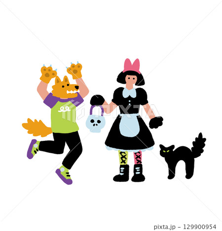 ハロウィンで仮装する三毛猫 イラスト素材6478826- フォトライブラリ