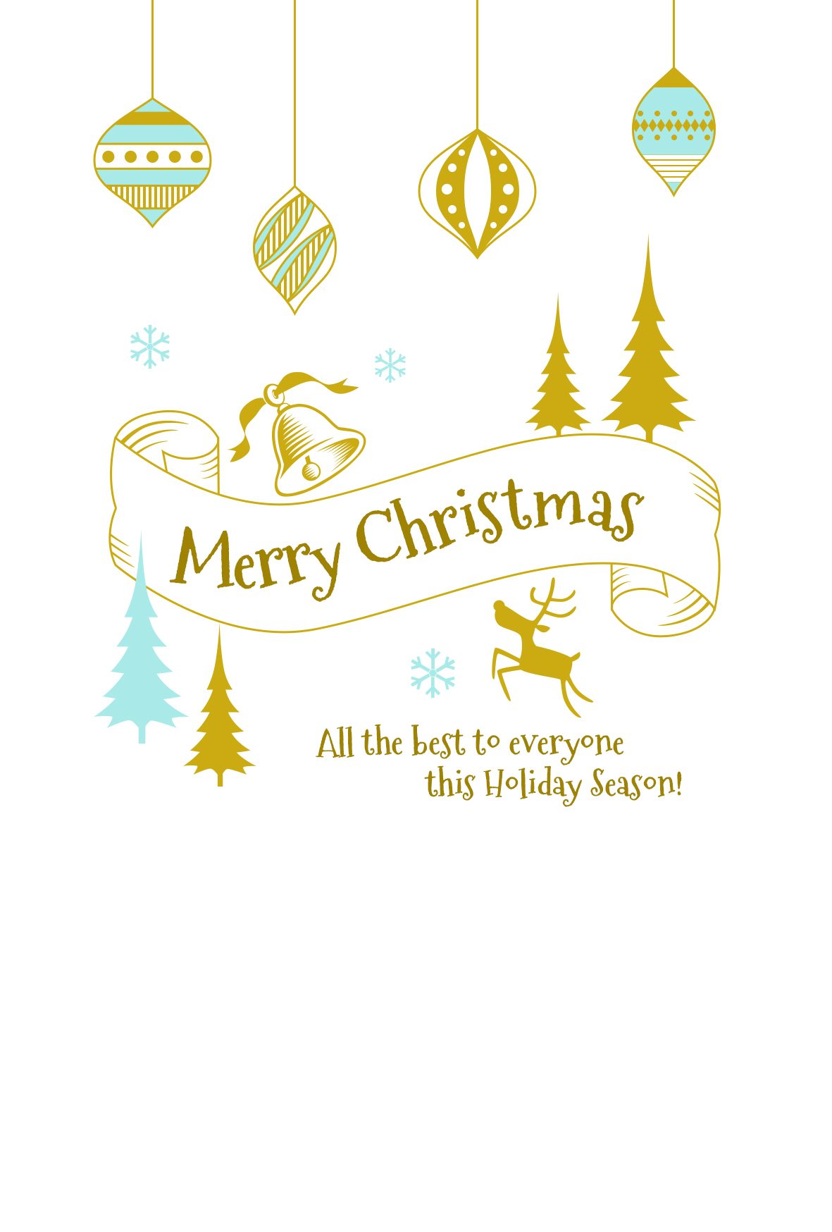 クリスマスカード2024テンプレート - ポストカード無料テンプレート 「イラストareira」 Free Postcard