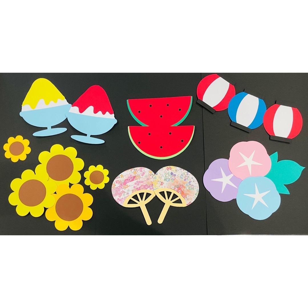 Amazon.co.jp: 壁面飾り 製作素材 壁面 製作 夏祭り ちょうちん 夏 かき氷 保育園 : おもちゃ