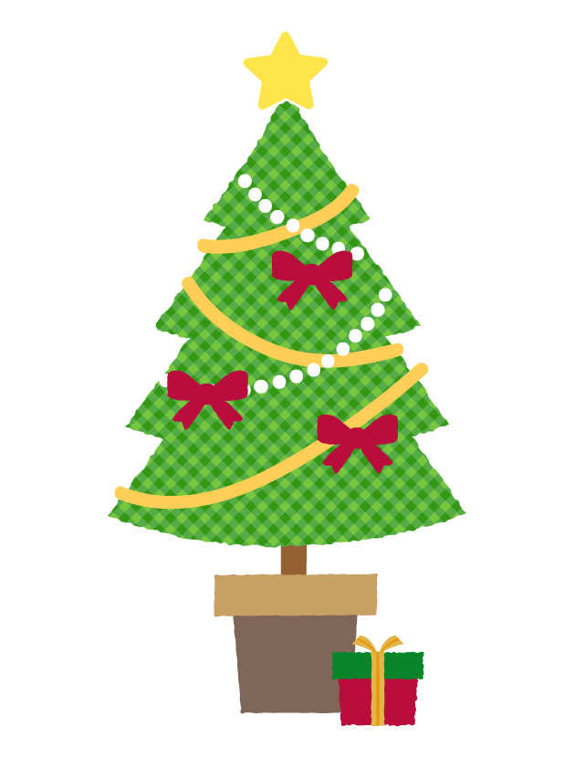 クリスマスツリー - かわいいフリーイラスト素材集 ぴくらいく 商用利用可