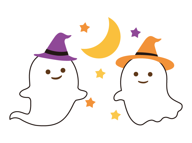 かわいいハロウィン無料イラスト白いお化けシルクハット33021素材Good