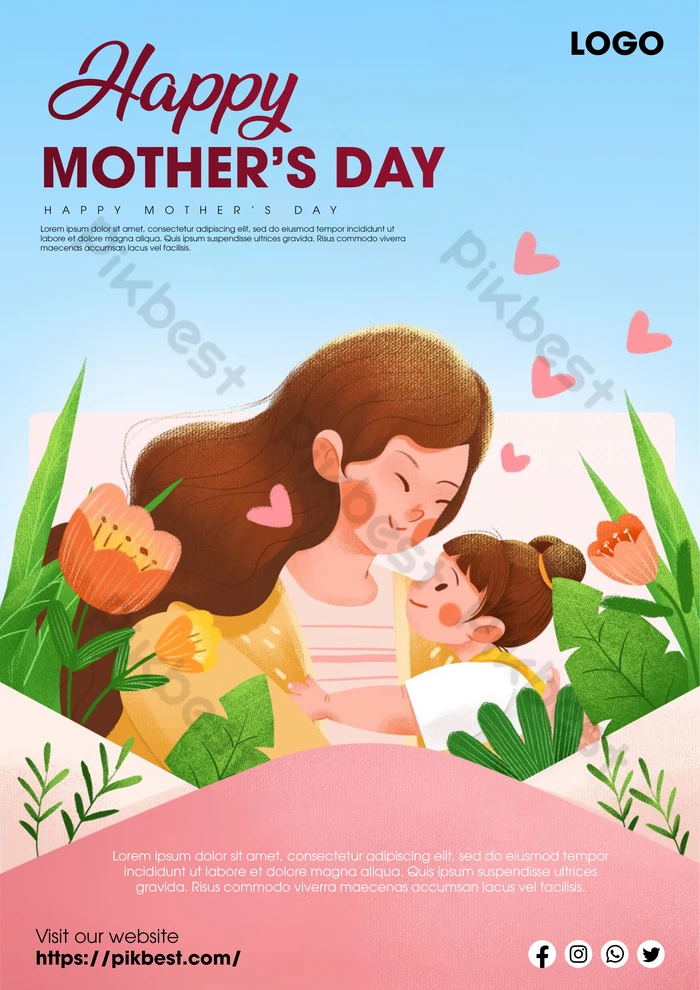 母の日チラシテンプレートでおしゃれなデザインを無料で作成！Canva