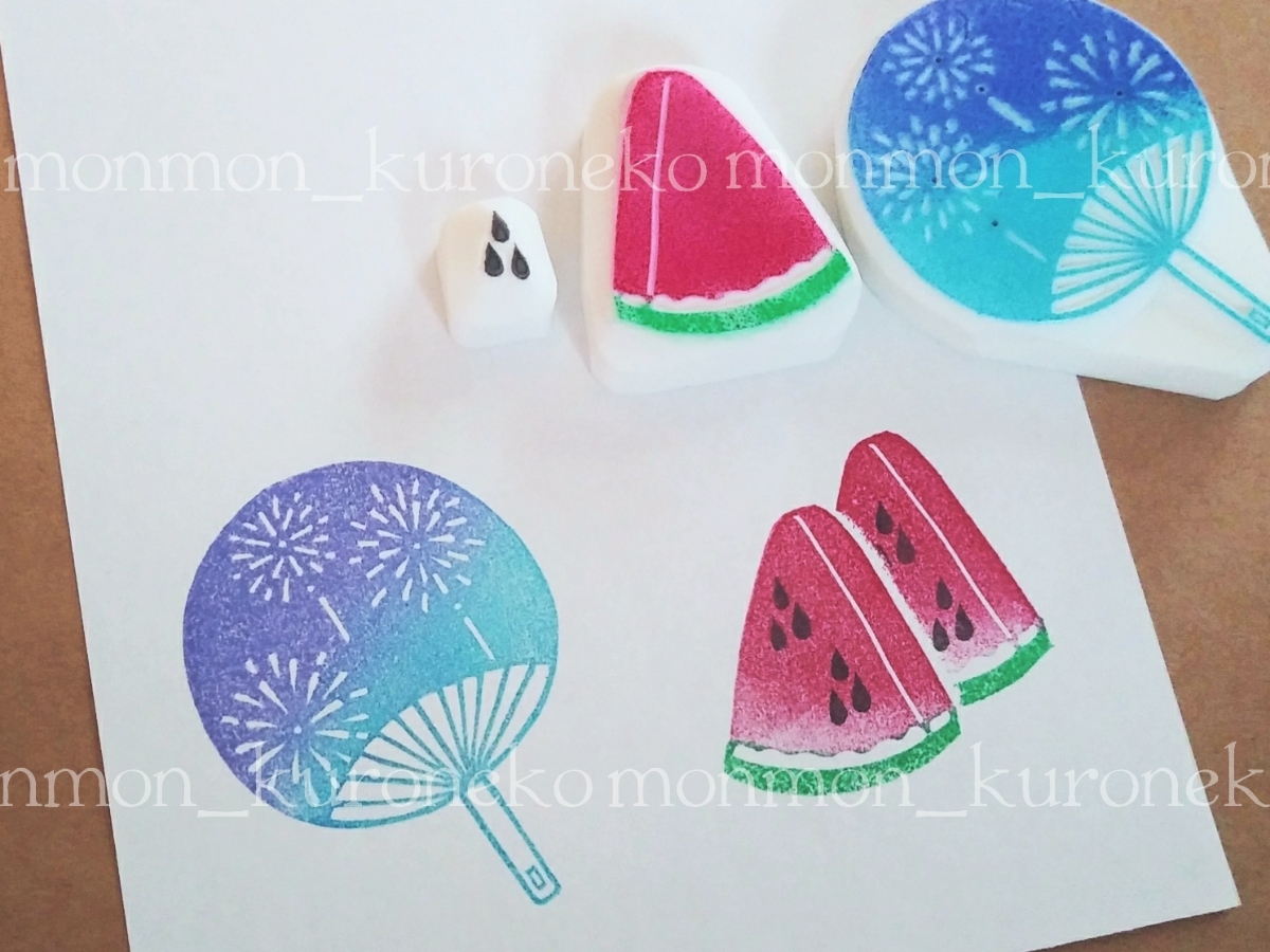 夏の消しゴムはんこ 2019 - キムラヤカルチャー教室 作品紹介