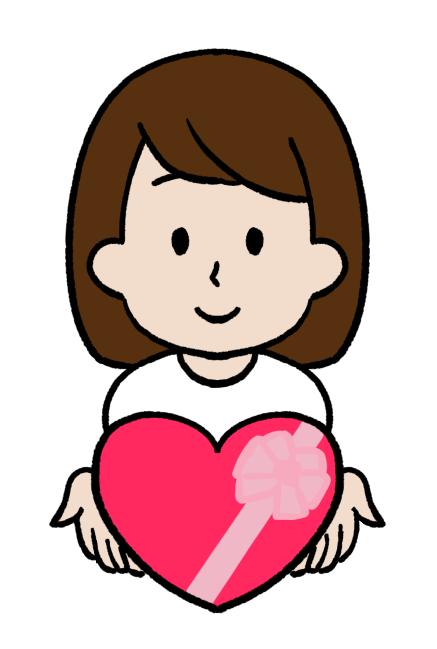 バレンタインデーに手作りチョコを渡す女性のイラストのイラスト素材121992210- PIXTA
