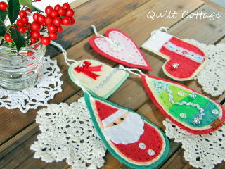 羊毛フェルトのクリスマスツリー 作り方・型紙 Xmas Tree Tutorial & Patternどんぐりの日々の楽しみ